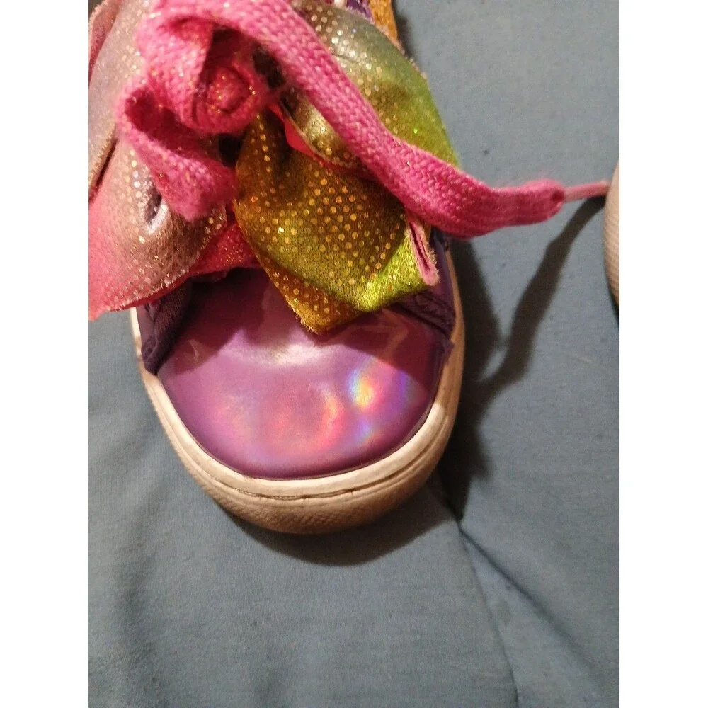 JoJo Siwa Sparkle Swirl Rainbow Star Bow Sneakers Kids 10